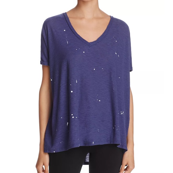 MICHELLE BY COMUNE New With Tags paint spatter T-shirt torn neckline - Picture 11 of 12